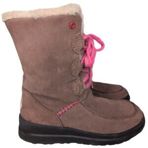 UGG I‎ Heart Suede Shearling Lined Winter Boots Women 7 Boho Cobincore Cozy Y2K